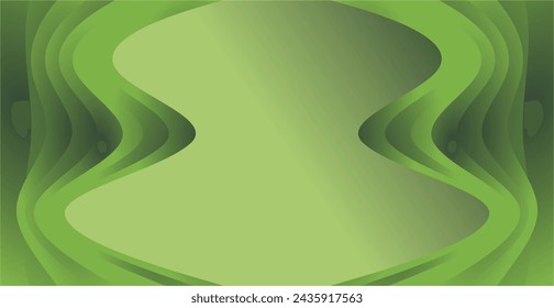 combinación de líneas curvas y áreas abstractas de color verde degradado y espacio vacío como diseño de fondo para colocar texto o imágenes en diseños gráficos