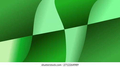 Una combinación de líneas curvas y áreas abstractas de color verde degradado y espacio vacío como diseño de fondo para colocar texto o Imágenes en Diseños gráficos