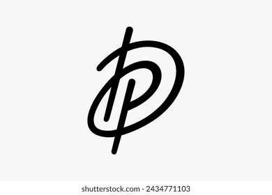 Combination of D and P letter in stylish monogram logo design style. Very suitable for realtor, singer, couple or personal brand