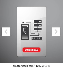 Combination, data, database, electronic, information Glyph Icon in Carousal Pagination Slider Design & Red Download Button