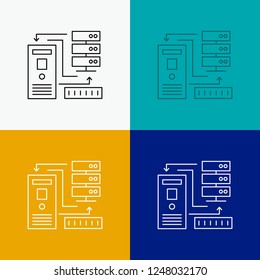 Combination, data, database, electronic, information Icon Over Various Background. Line style design, designed for web and app. Eps 10 vector illustration