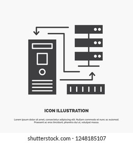 Combination, data, database, electronic, information Icon. glyph vector gray symbol for UI and UX, website or mobile application