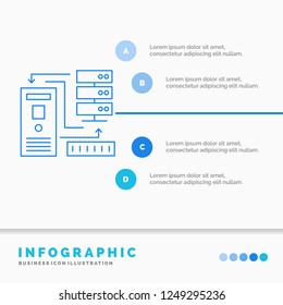 Combination, data, database, electronic, information Infographics Template for Website and Presentation. Line Blue icon infographic style vector illustration