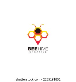combination design bee with nest illustration 