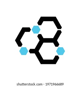 A combination design of molecular structure and honeycomb. The idea is simple and modern, aim to look good for biotechnology and chemistry-related business.