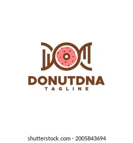 Combination of a DNA shape and a donut, good for donuts store logo or any business who related with donuts
