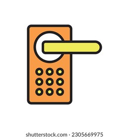 Combination Door Handle Icon Vector Illustration