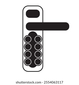 Combination door lock infographic icon