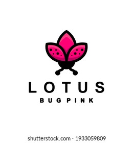 Combination of Double Meaning Logo Design of Animal Bug and lotus flower