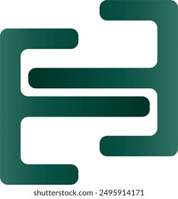 la combinación de e y 3 Formas en color verde degradado forma un diseño de logotipo para una marca o empresa. diseño de logotipo de Vector