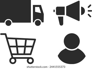 Una combinación de paquete de iconos de comercio electrónico que se puede aplicar al proceso de compra del cliente.
Se puede utilizar en una variedad de situaciones.