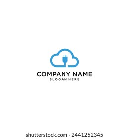 combination of electrical and cloud logo design vector illustration