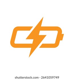 combination of electricity and battery logo vector