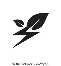 combination of electricity and leaves logo vector