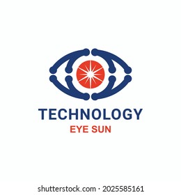 Combination eye and tech ,Logo Design Vector,Abstract emblem, design concept, logotype element , template, can you editable as you wish.