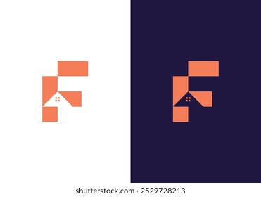 combination of F logo and simple house design