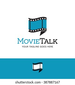 combination film and talk bubble logo for business, group, blog or website