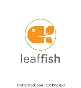 Combination of Fish and Leaves Vector.