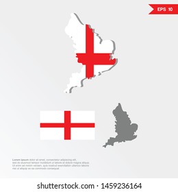 a combination of flags and maps of the England which are integrated into modern design. eps 10