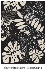 a combination of flowers and dots with a touch of black and gray