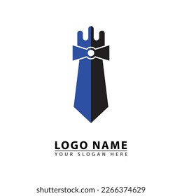 combinación de fuerte y icono del logotipo del vector de empate. Gráficos vectoriales simples estilo de ilustración plana elegante.