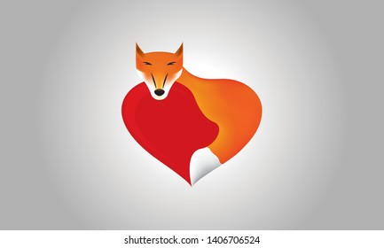 combination of fox and heart