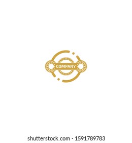 Combination of gear and circle logo design vector