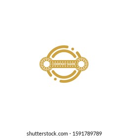 Combination of gear and circle logo design vector