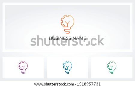 Combination Of Gear And Lightbulb Logo Design