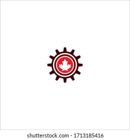 Combinación de la iluminación del icono del logotipo de las artes y de las hojas de arce