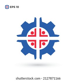 a combination of gear and medic logo design with a simple style, very suitable for logo maintenance, team technicians, equipment products, medical equipment companies, etc.