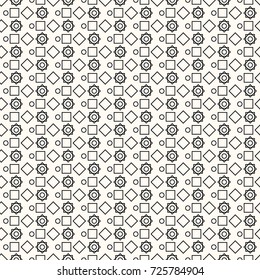 The combination of geometric rectangles and circles becomes a seamless pattern.vector