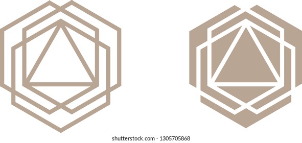 combination of geometric shapes. Technological logo