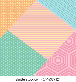 Combination geometric silk scarf pattern. Trendy hijab style