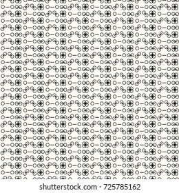 The combination of geometry, straight lines and circles becomes seamless pattern. on white background,Vecter 