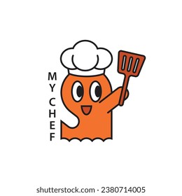 Combination of ghost and chef logo icon. Abstract vector helowen logo graphic simple flat illustration. good for industry, business and hobbies.