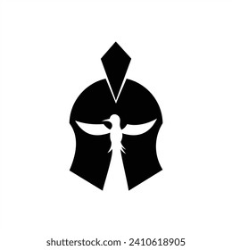 combination of gladiator helmet logo with bird