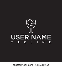 combination glass logo concept with unique mountains, creative