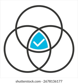 Kombinationsglyph blau grau einzelne Symbolgrafik