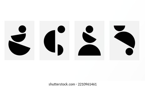 The combination of half-round creates a balanced form and an attractive combination of black color. Minimal wall art, art prints, and everything related to decoration.