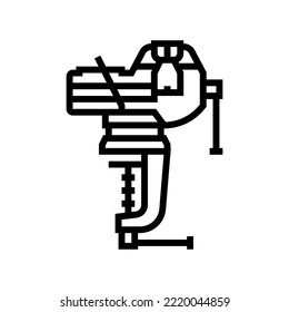 combination hand vice line icon vector. combination hand vice sign. isolated contour symbol black illustration