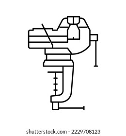 combination hand vice line icon vector. combination hand vice sign. isolated contour symbol black illustration