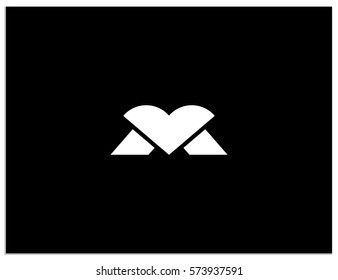 A combination of heart and letter M. Scalable image vector icon sign symbol logo emblem, which you can use to screen (web, mobile app, video, etc.) and print (corporate identity, advertising, etc.)