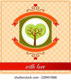 combination of heart and tree ornament for various purpose and event such as valentine and wedding