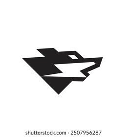 combination of hidden electrical symbols on dog's head logo vector