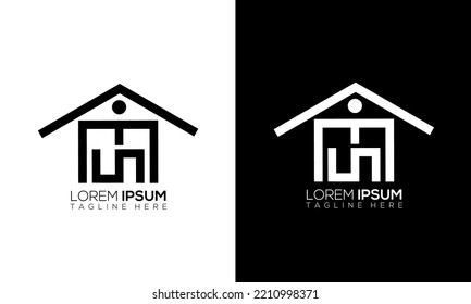Combinación del logotipo del hogar con las letras MS. Logotipo de Monograma Monograma de Casa y Letra SM. Ilustración vectorial
