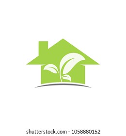 combination house & leaf logo