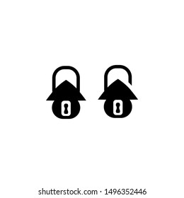 Combination of house vector design with padlock