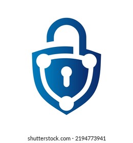 Combination Icon Blue Lock Shield Stock Vector (Royalty Free ...