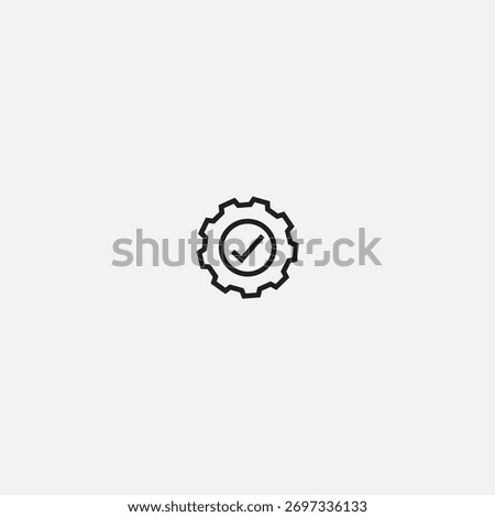 Combination icon showing a cogwheel with a checkmark inside, often used to indicate saved settings or successful configuration